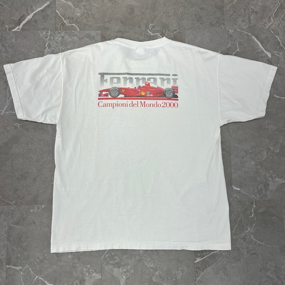 Vintage Ferrari Graphic Tee Mens XL Championi Del Mondo 200 F1 Racing Shirt